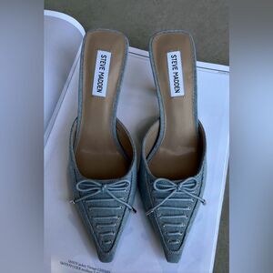 STEVE MADDEN BRIANNE DENIM MULES 8.5